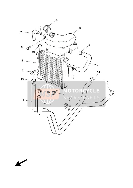 Yamaha YQ50L AEROX 2004 Termosifone & Tubo per un 2004 Yamaha YQ50L AEROX